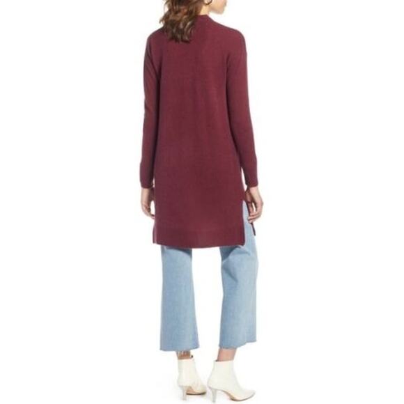 Halogen Rib Knit Wool & Cashmere Cardigan In Red Tannin Size XS NWT - Picture 2 of 10